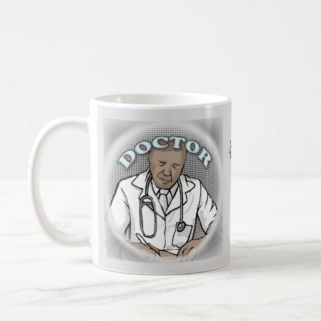 Caneca De Café Médico preto-retrô (Esquerda)