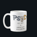 Caneca De Café Médico PsyD Personalizado de Psicologia Psicóloga<br><div class="desc">Doutora Psy de Psicologia Psicologista,  presentes de graduação!</div>