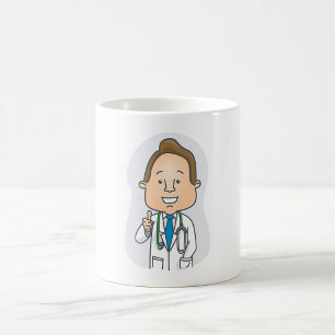 Caneca De Café Médico sorridente Dando polegares com estetoscópio