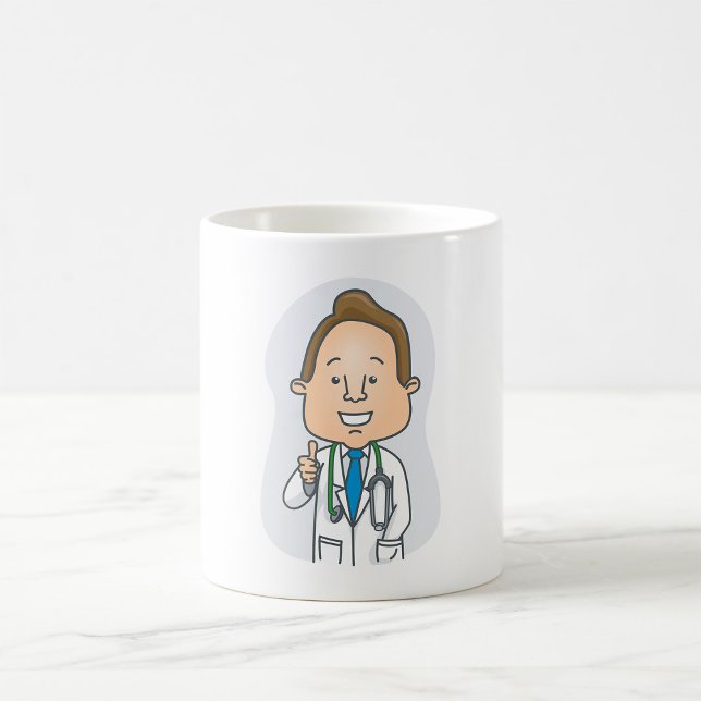Caneca De Café Médico sorridente Dando polegares com estetoscópio (Criador carregado)