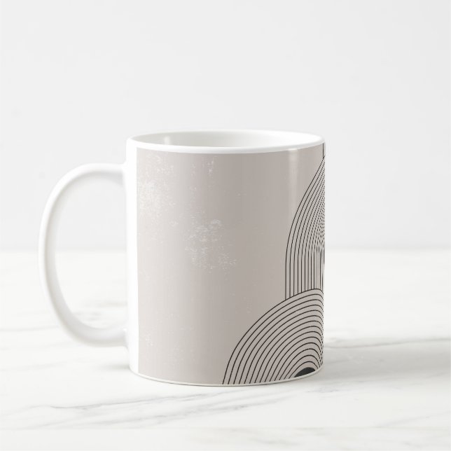 Caneca De Café médio-século abstrato, formas geométricas de equil (Esquerda)
