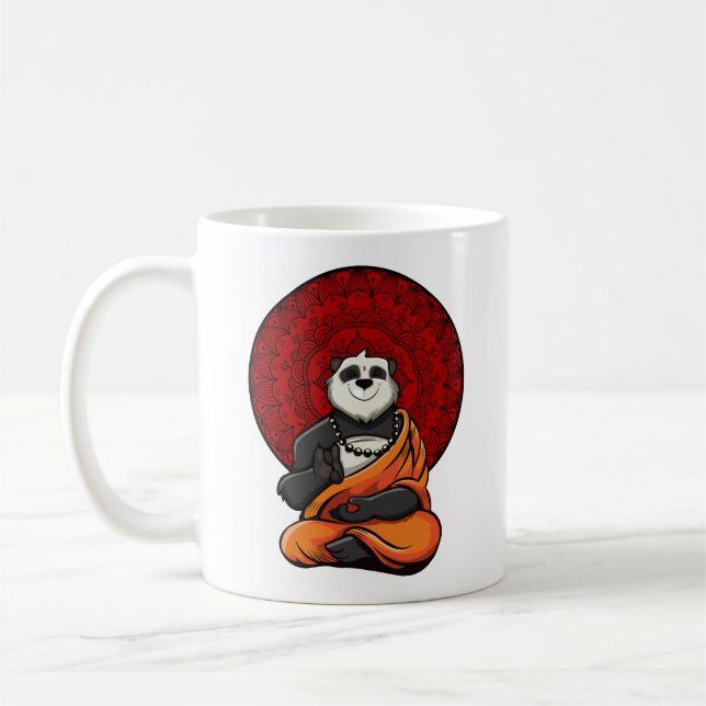 Caneca De Café Meditação Buda Panda Bear Zen Yoga (Esquerda)