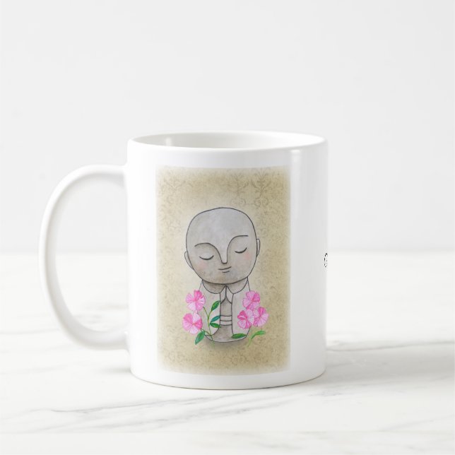 Caneca De Café Meditação budista Jizo Art Nome personalizado do a (Esquerda)