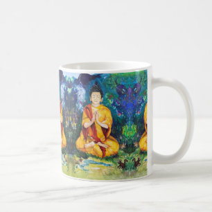 Caneca De Café Meditação de Jardim Buddhas Reze Maureen Girard Ti