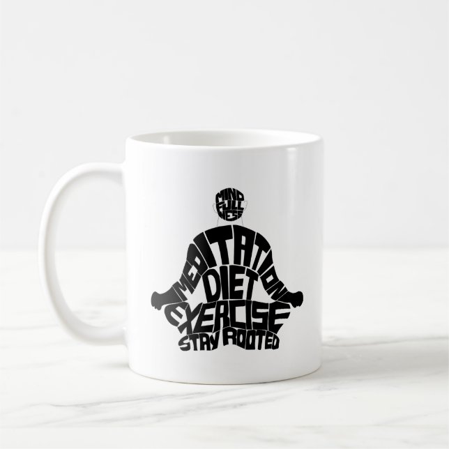 Caneca De Café Meditação espiritual cafés pacíficos Mug (Esquerda)