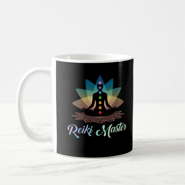 Caneca De Café Meditação espiritual do Mestre Chakra Yoga Reiki (Esquerda)
