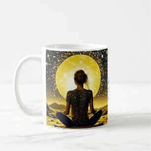 Caneca De Café Meditação feminina Om Shanti Shanti Shanti Shanti