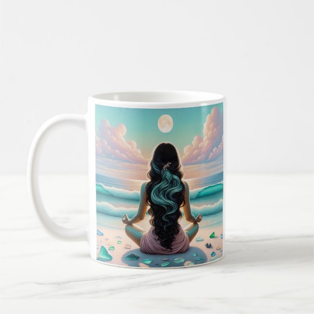 Caneca De Café Meditação Harmonia em Praia (Esquerda)