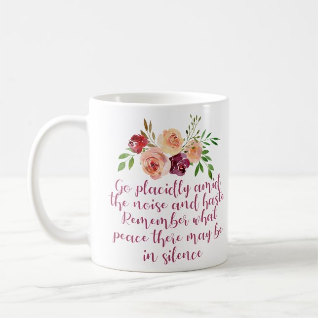 Caneca De Café Meditação Pacífica do Poema Desiderata (Esquerda)
