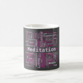Caneca De Café Meditação Palavra Nuvem Cor-de-Rosa Cor-de-Rosa Pr