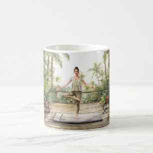 Caneca De Café Meditação Pose de Yoga Serenidade