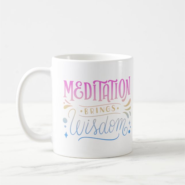 CANECA DE CAFÉ MEDITAÇÃO TRAZ SABEDORIA (Esquerda)