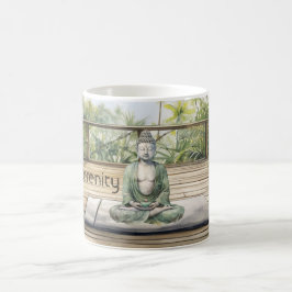 Caneca De Café Meditação Yoga Serenidade Buda