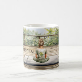 Caneca De Café Meditação Yoga Serenidade Feminino
