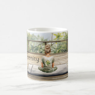 Caneca De Café Meditação Yoga Serenidade Feminino