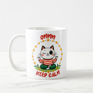 Caneca De Café Meditação Zen Cat