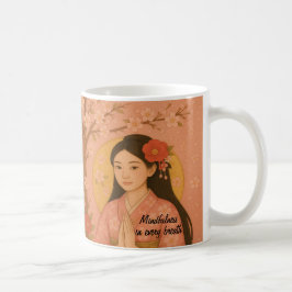 Caneca De Café Meditação Zen Personalizada Mindtness Yoga Rosa