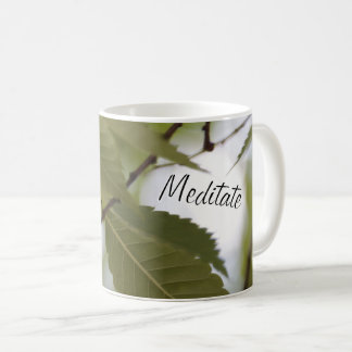 Caneca De Café Méditer sur la nature vert jardin feuille belle