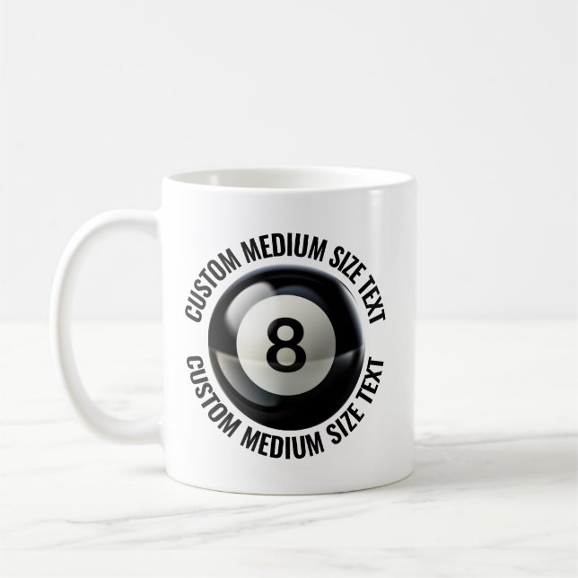 Caneca De Café Medium Personalized Text Poll 8 Ball 11oz. Custom (Esquerda)