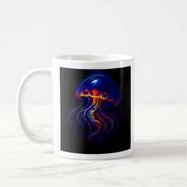 Caneca De Café Méduse Fluorescente Fond Marin