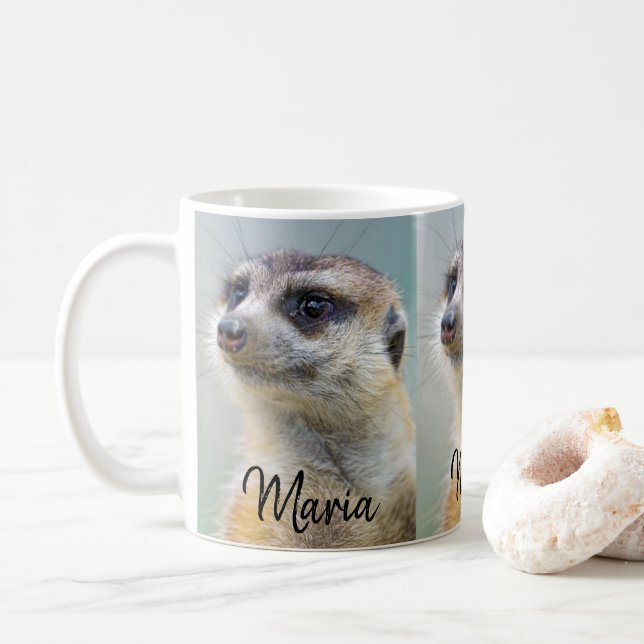 Caneca De Café Meerkat Green Mug (Com Donut)