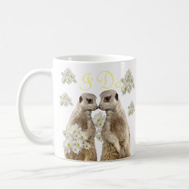 Caneca De Café Meerkats No Amor, (Esquerda)