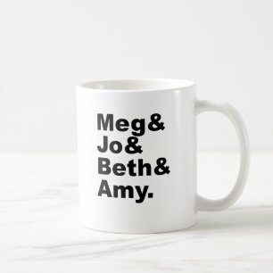 Caneca De Café Meg & Jo & Beth & Amy Pequena literatura feminin