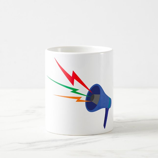 Caneca De Café Megaphone Sound Waves Mug (Criador carregado)