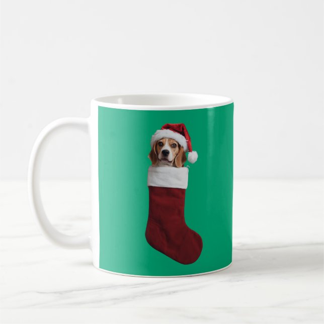 Caneca De Café Meia de Natal de Beagle (Esquerda)