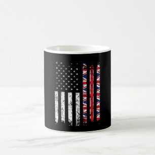 Caneca De Café Meia Excelente de Bandeira Metade-Americana Britâ