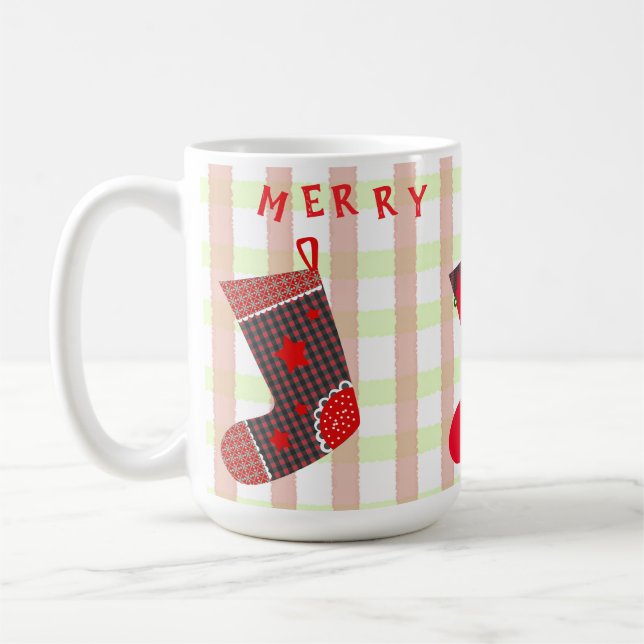 Caneca De Café meias de natal alegre (Esquerda)