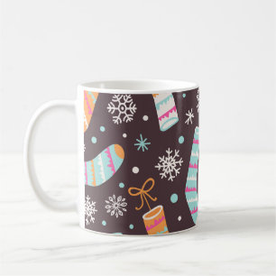 Caneca De Café Meias de Natal e flocos de neve: padrão de colheit
