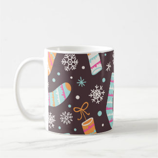 Caneca De Café Meias de Natal e flocos de neve: padrão de colheit