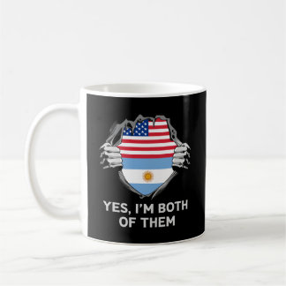 Caneca De Café Meio Americano Meio Argentina Bandeira S