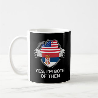 Caneca De Café Meio Americano Meio Sérvio Usa Sérvia Flag S