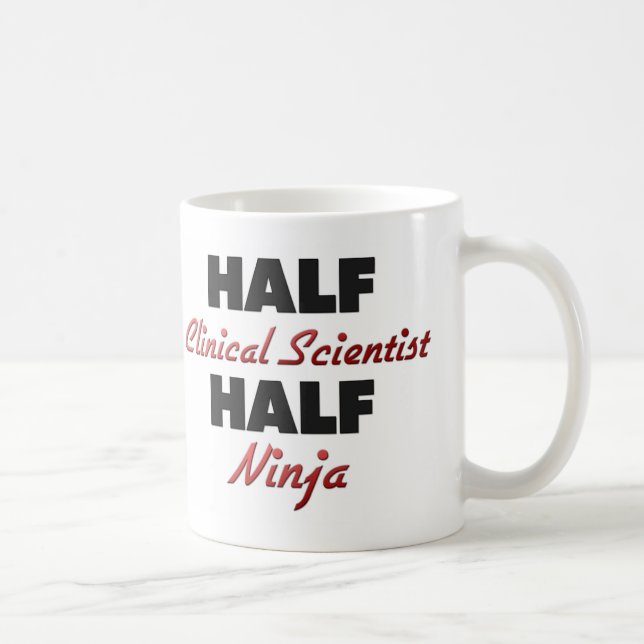 Caneca De Café Meio cientista clínico meio Ninja (Direita)