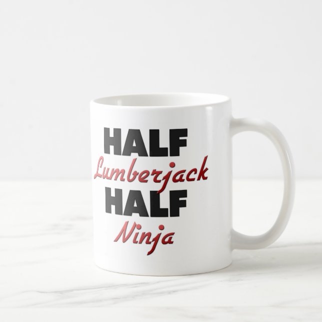 Caneca De Café Meio lenhador meio Ninja (Direita)
