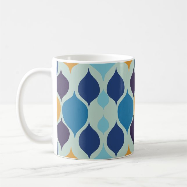 Caneca De Café Meio século 1960s Geométrico Azul (Esquerda)