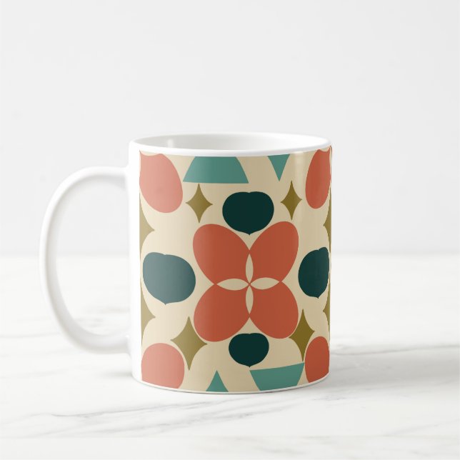 Caneca De Café Meio século Amarelo de Flor Moderno (Esquerda)