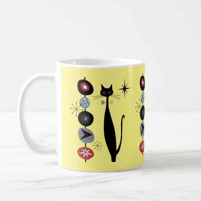 Caneca De Café Meio século do Gato Legal Moderno da Era Atômica (Esquerda)