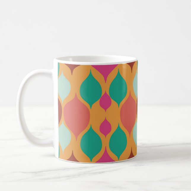 Caneca De Café Meio século Geométrico Amarelo Moderno (Esquerda)