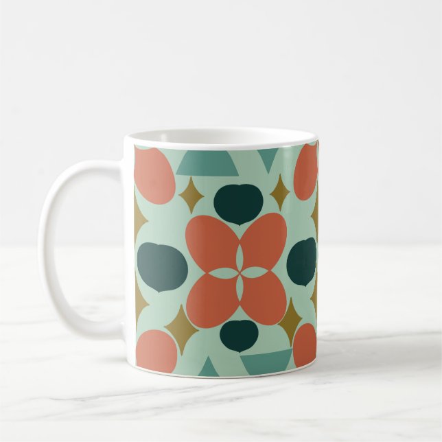 Caneca De Café Meio século Moderno do Diamante da Flor (Esquerda)