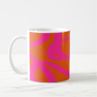 Meio século Moderno Linhas Abstrato Laranja E Rosa