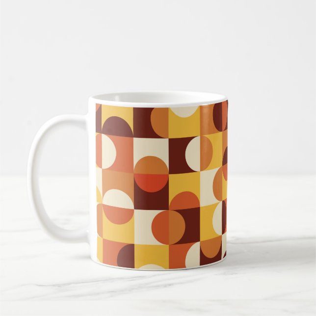 Caneca De Café Meio século Moderno Meio círculo amarelo e laranja (Esquerda)