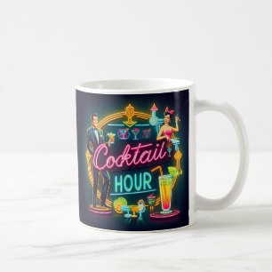 Caneca De Café Meio século Neon Sign Cocktail Casal