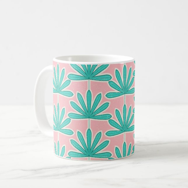 Caneca De Café Meio século Palm rosa (Frente Esquerda)
