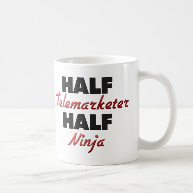 Caneca De Café Meio Telemarketer meio Ninja (Direita)