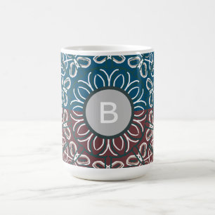 Caneca De Café Meio Tonelada Tendência Azul Mauve Com Monograma E