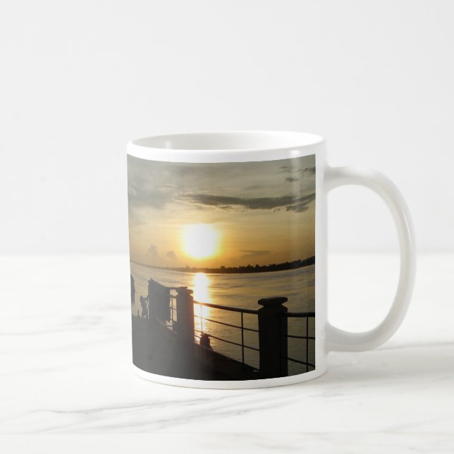Caneca De Café Mekong River Sunset ... Nong Khai, Isaan, Tailândi (Direita)