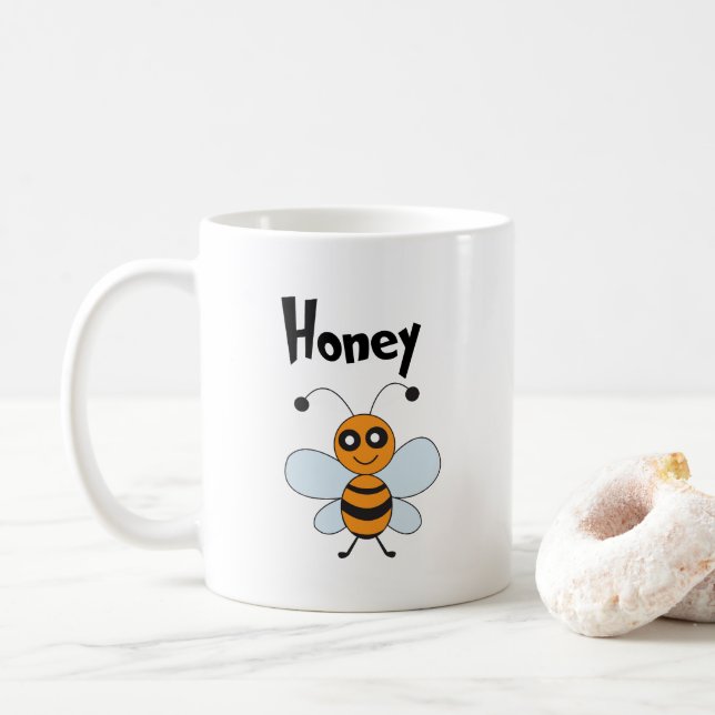 Caneca De Café Mel Bee Natureza Insetos Animais Selvagens (Com Donut)